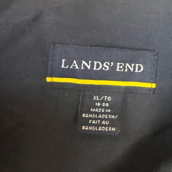 Land’s End Vintage Anorak Weatherproof Hood Zip Lightweight Rain Jacket Navy XL - Picture 12 of 16